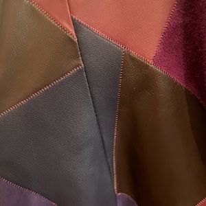 Patchwork Leather Suede Blazer Like New